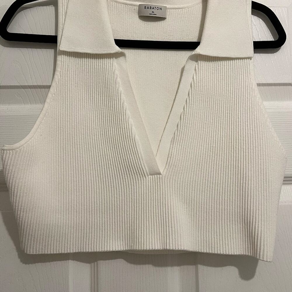 Aritiza Babaton Sculpt Knit Polo Sleeveless